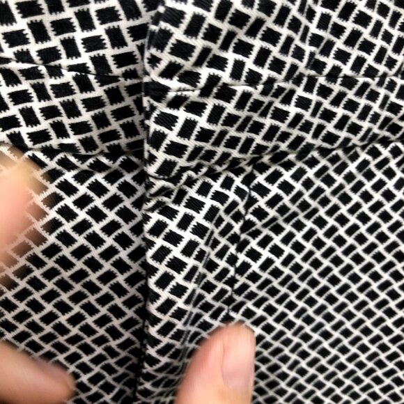 GAP Slim City Trouser Pants Womens 10 Black White Checker Mid Rise Cropped - Picture 5 of 12
